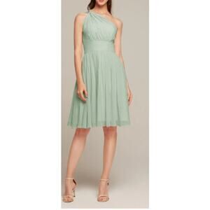 AW BRIDAL 4 S sage green Winnie bridesmaid gala formal party knee dress NEW B53